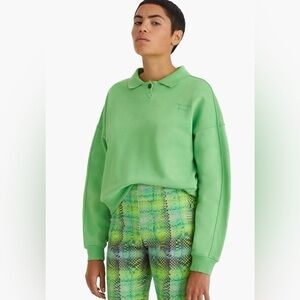 Paloma Wool Organic Cotton  Unisex polo Tiger In Light Mint Sz Small